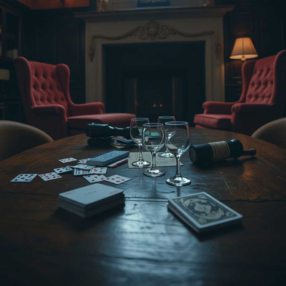 Props ready for a murder mystery party